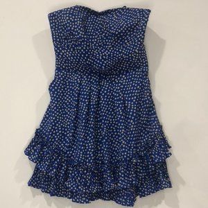 BCBG Generation Ruffled Hem Polka Dot Mini Dress